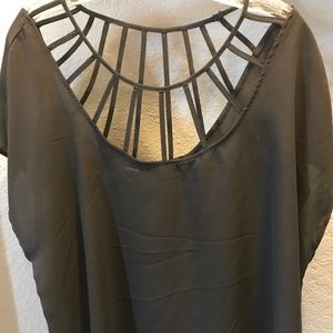 Torrid size 0 black blouse with cutout design